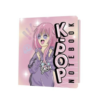 Блокнот К-РОР (девочка в сиреневой толстовке), 13*13см, 64 стр. (Контэнт)