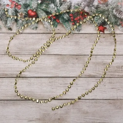 Бусы на ёлку 2,0 м «Стразы», Шампань