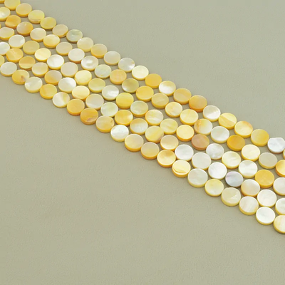 Нитка Перламутр 38 см. (Без замка) - Желтая