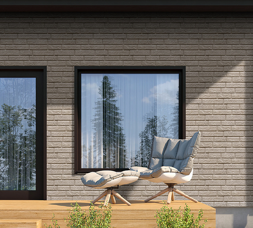 Сайдинг виниловый FineBer Brickhouse кирпич Белый 2000х210 мм