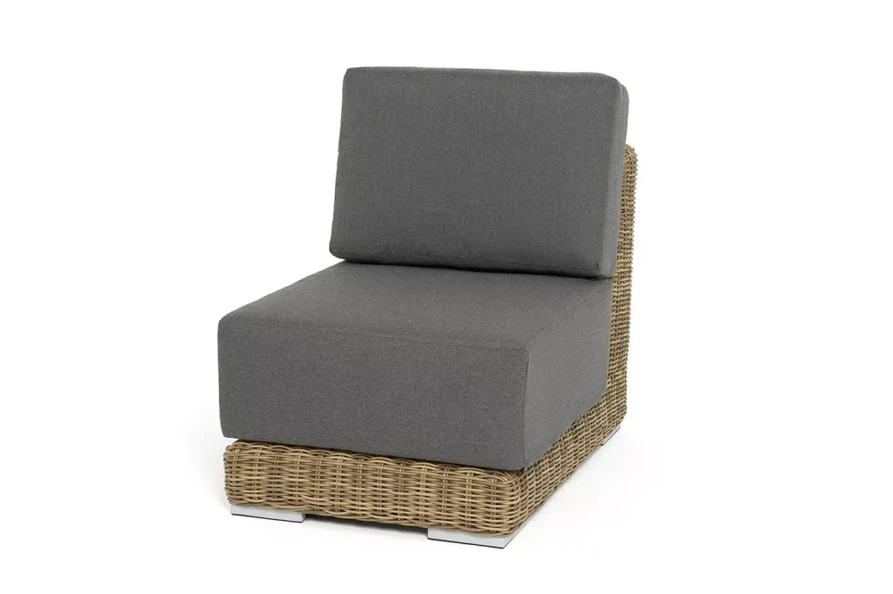 "Капри" модуль диванный прямой с подушками, цвет соломенный