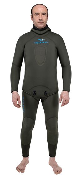 Гидрокостюм AquaTeam Hunter 9 мм ультраспан/открытая пора оливковый