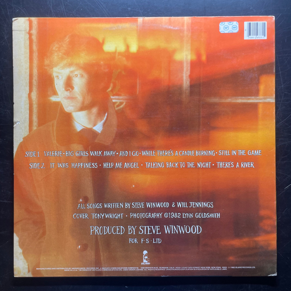 Steve Winwood ‎– Talking Back To The Night (США 1982г.)