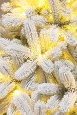 Заснеженная елка с гирляндой встроенной «Русская Императрица» (Литая хвоя) 210 см / 2,1 м