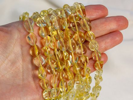Нить бусин из лимонного кварца 8-10мм(галтовка)