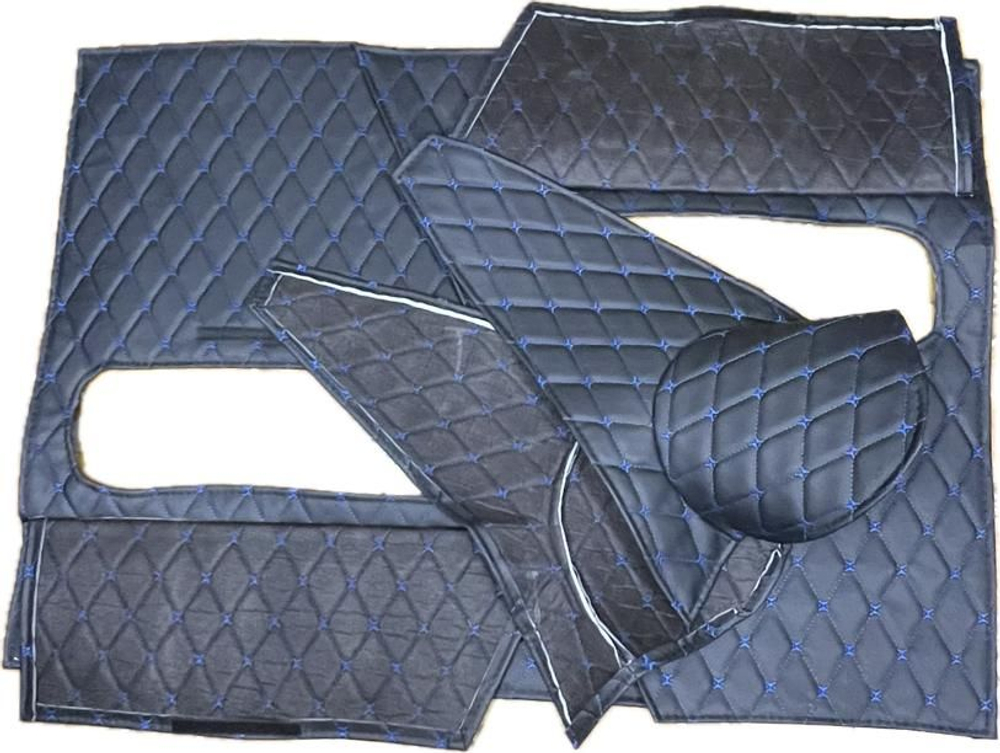 Обшивка-обивка салона УАЗ 469, 7 предметов (синяя нить Бабочка)