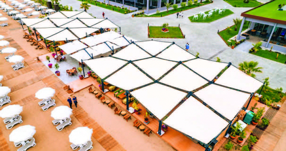 Навес квадратный Theumbrela Semsiye Evi Butterfly, бежевый