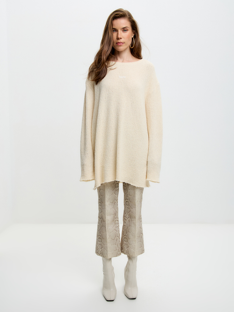 Лонгслив из зернистого трикотажа