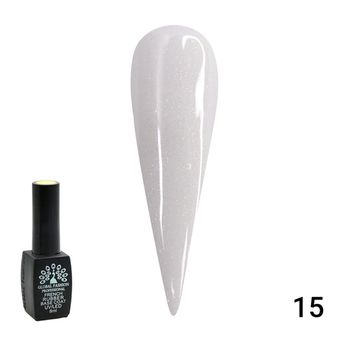 Каучуковая база для гель лака френч с шиммером , Rubber Base Coat French, 8 мл., Global Fashion 015