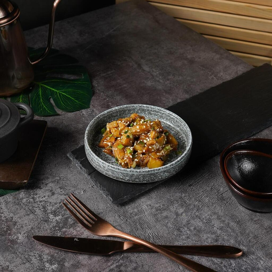 Тарелка с бортом d 14,3 см h2,5 см глазурь Glossy Stone Untouched Taiga P.L. Proff Cuisine [1]