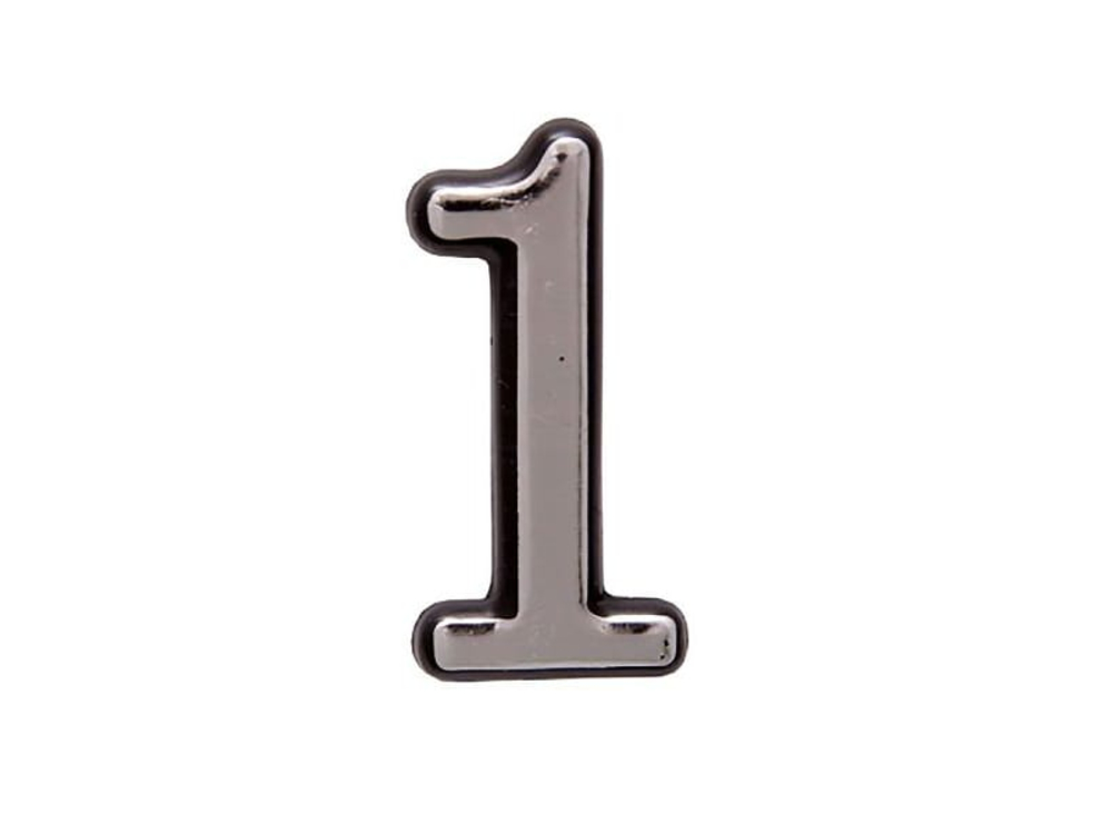 Цифра дверная "1" пластик хром Аллюр (20шт/уп)