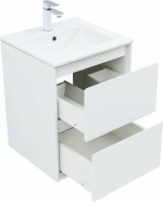 Тумба с раковиной Aquanet Милан 336366/330428 50 белый глянец