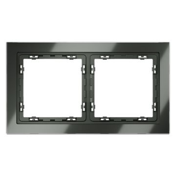 Рамка стеклянная VOLTUM S70 на 2 поста, (титан, стекло)