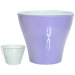 Кашпо для цветов пластиковое 1л d-14см «Афина» со вставкой сирень