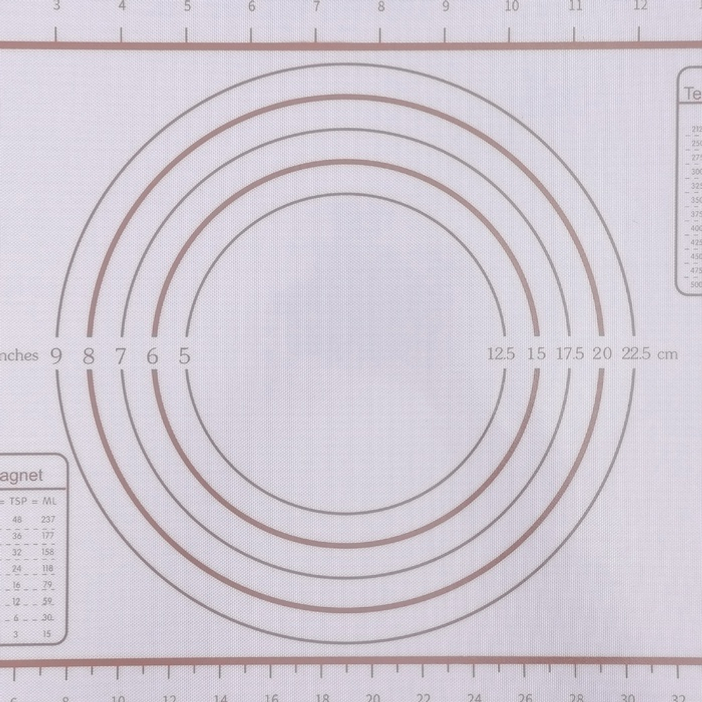 Коврик для выпечки  с разметкой, армированный, силикон, 42×29,5 см, белый