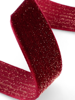 Бархатная лента с золотым люрексом 20 мм