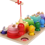 Развивающая игрушка 3 в 1 деревянная (2 вида сортер, рыбалка), коробка C-41640