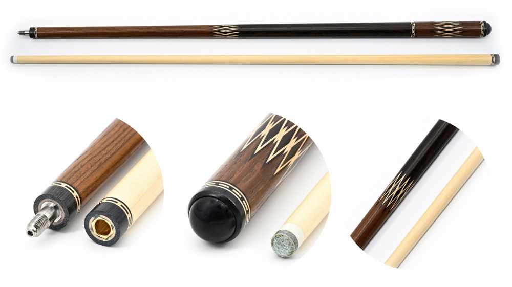 Кий / пирамида 2-pc "Vantex" (макасар, термоясень, граб)