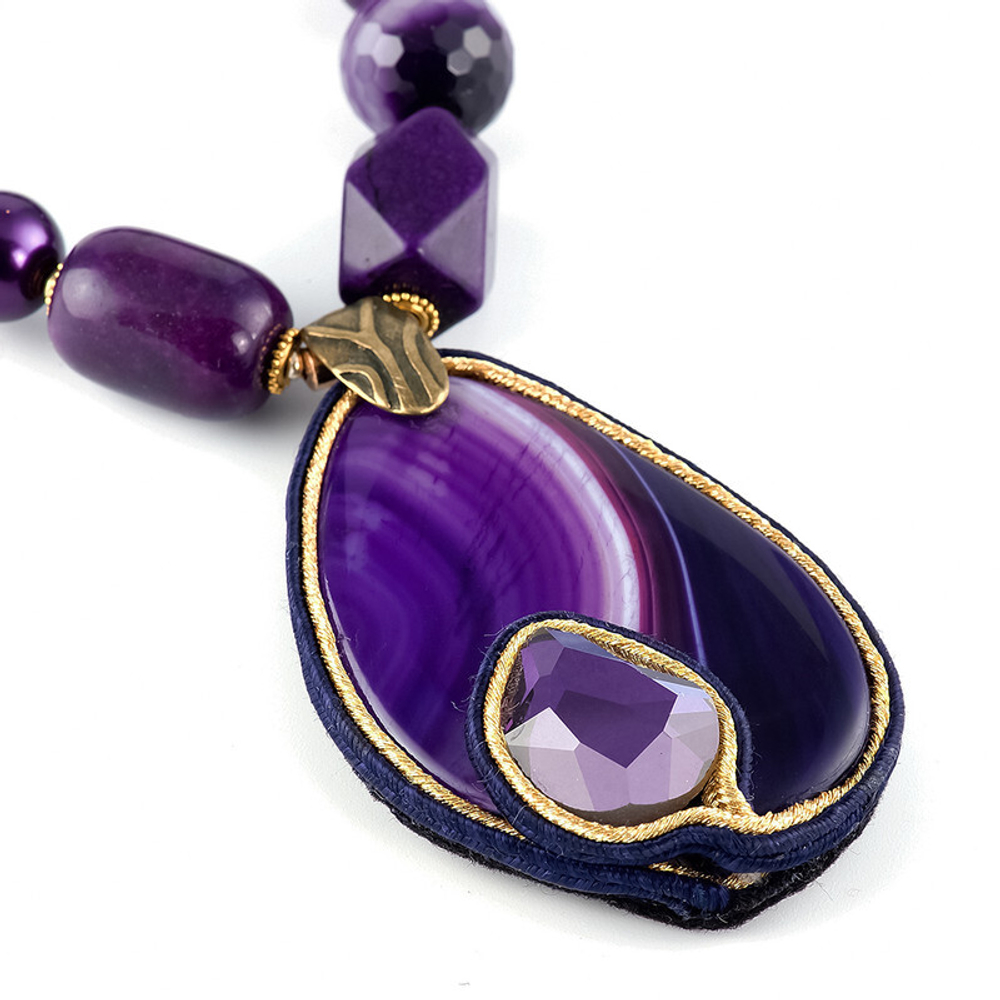 10117261 Колье Роман с камнем