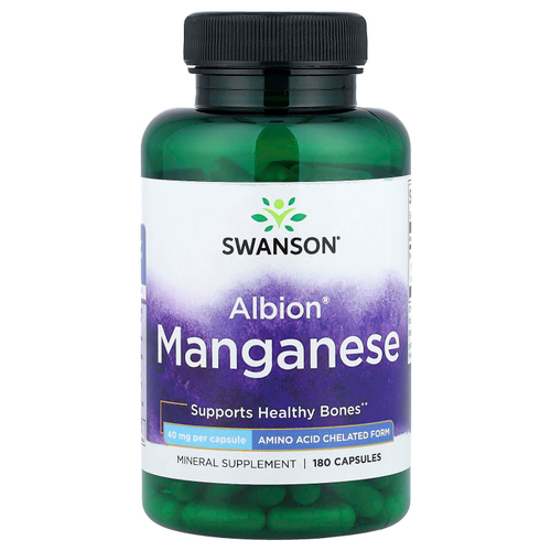 Swanson, марганец Albion®, 40 мг, 180 капсул