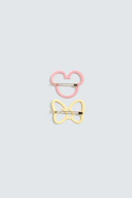 ZARA Х DISNEY НАБОР ИЗ 2 ЦВЕТНЫХ ЗАКОЛОК, ПАСТЕЛЬНО-РОЗОВЫЙ