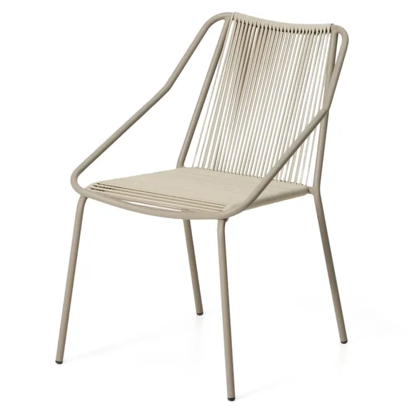 Уличный стул Zivia из веревки цвета экрю и стали цвета таупе