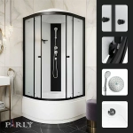Душевая кабина Parly BETT B921 90х90 профиль черный матовый/стекло матовое