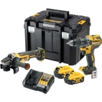 DeWalt набор электроинструмента (ударная дрель-шуруповерт DCD791 и угловая шлифмашина DCG405) в кейсе DCK2020P2T-QW