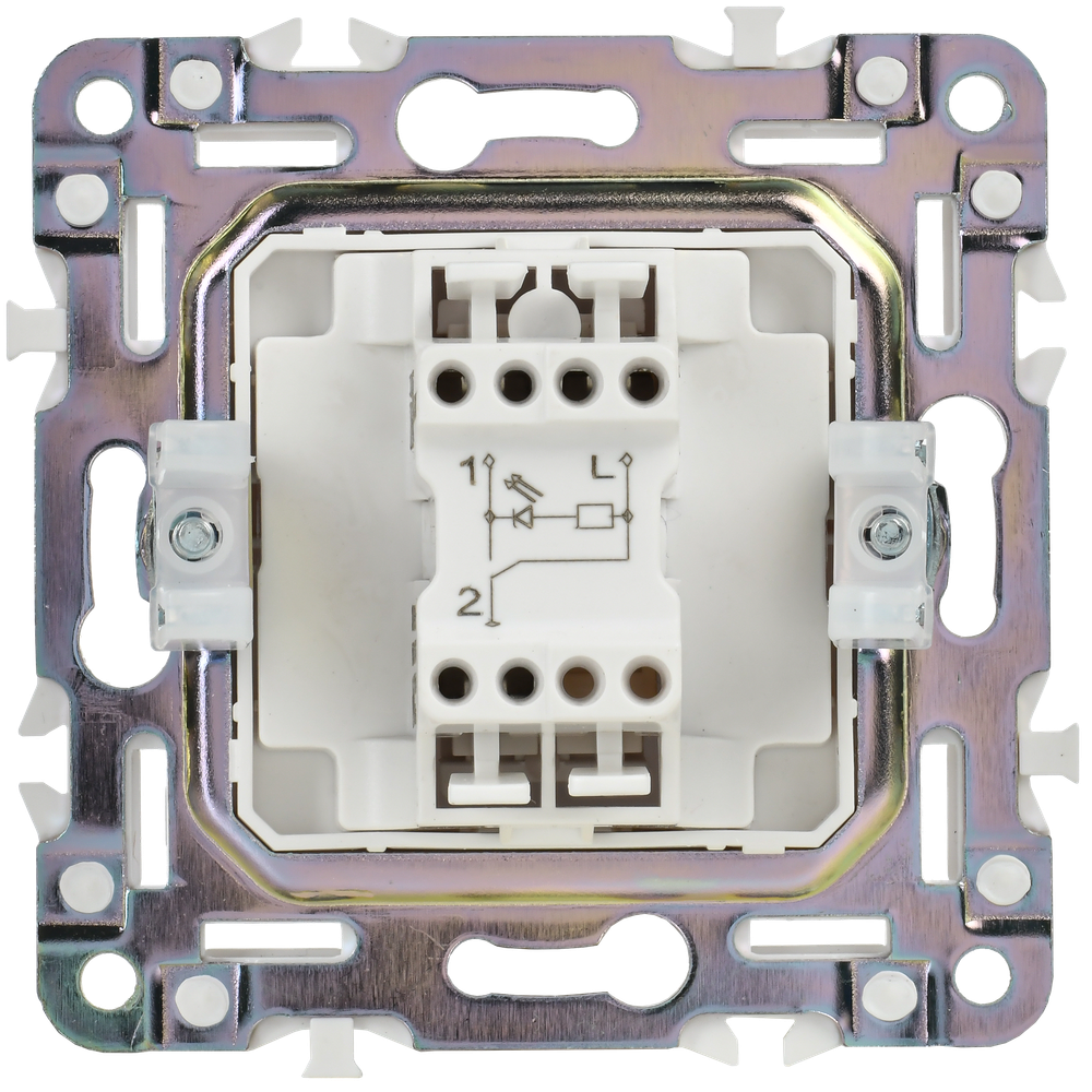 SKANDY Выключатель 1-клавишный проходной с индикацией 10А SK-V08W арктический белый IEK