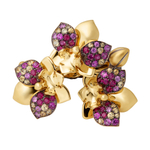 Кольцо Орхидея с Сапфирами и Бриллиантами, Эмаль, R0275-21/6