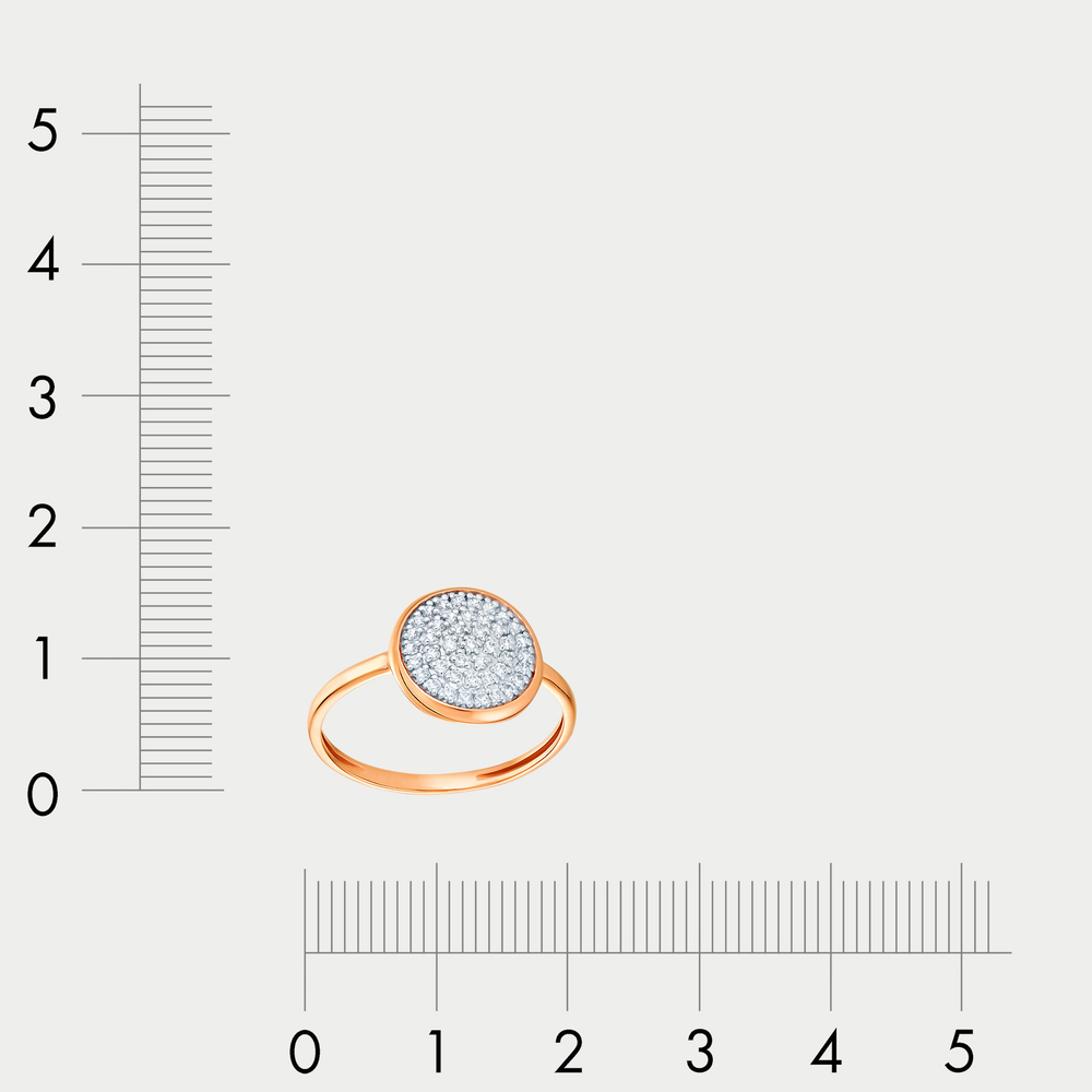 Женское кольцо из розового золота 585 пробы с фианитами (арт. 016451-1102)