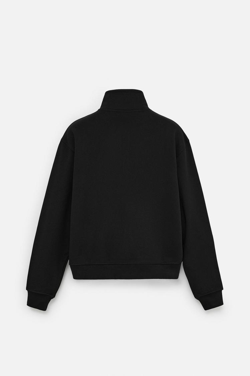 ZARA ТОЛСТОВКА HEAVY WEIGHT С МОЛНИЕЙ, ЧЕРНЫЙ