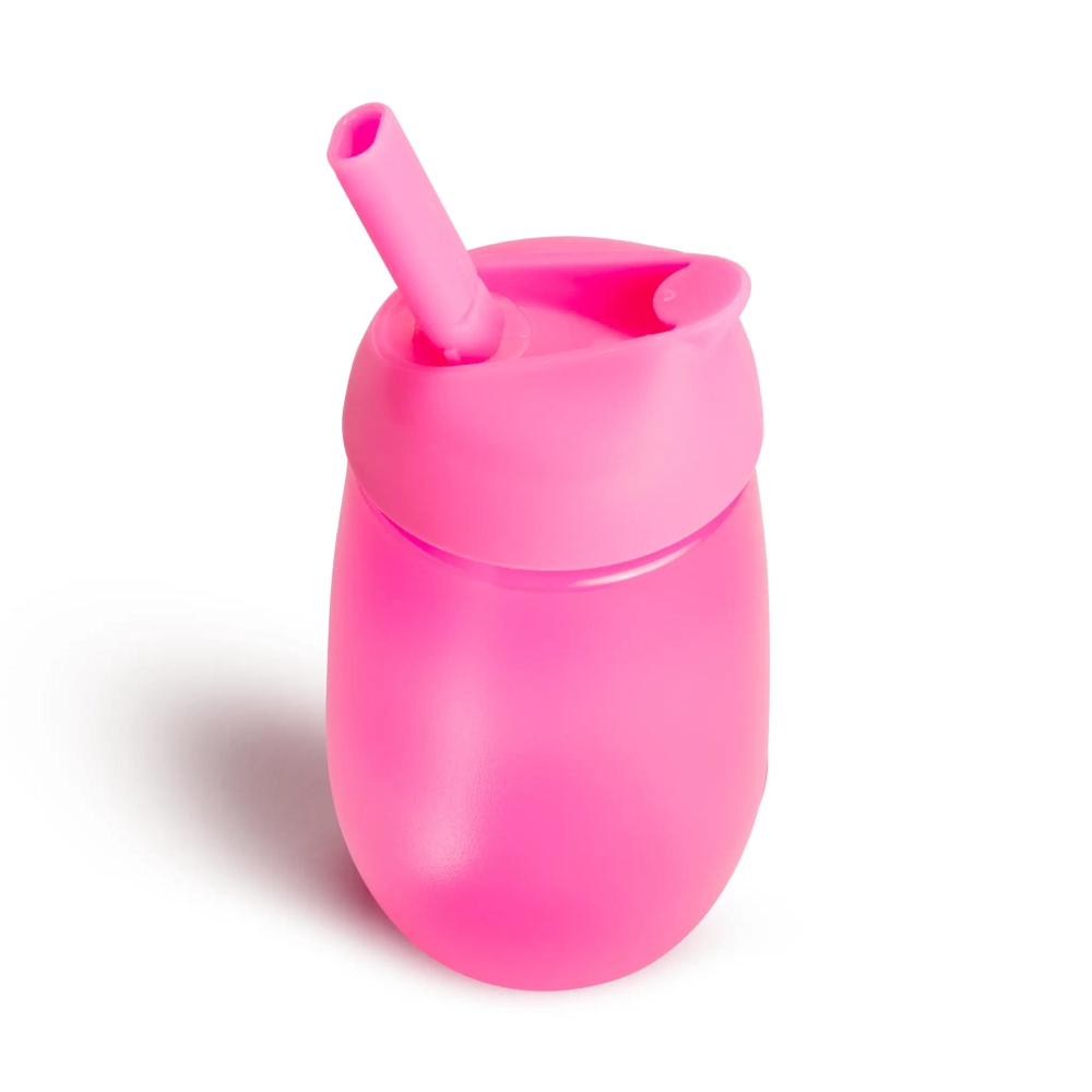 Munchkin поильник непроливайка с трубочкой Simple Clean Straw 296 мл с 12 мес ,розовый 90019