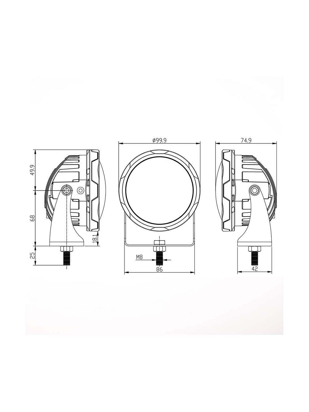 Светодиодные фары дальнего света AURORA 102 мм 40W с RGB подсветкой (комплект 2 шт)
