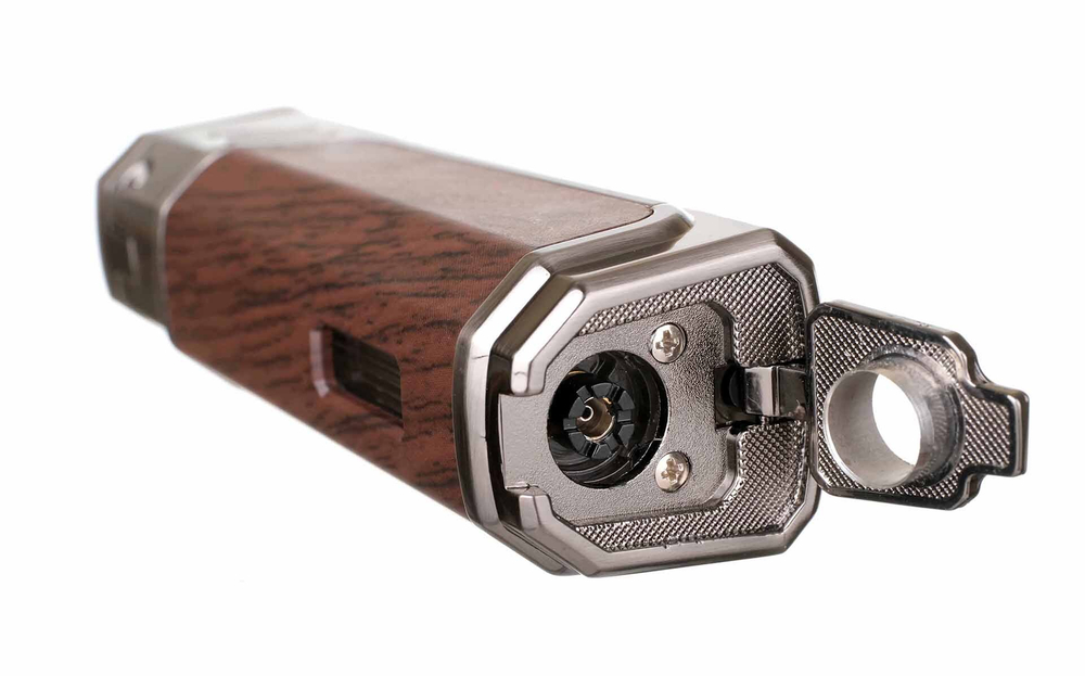 Зажигалка сигарная Honest, тройное пламя, с пробойником, черная 784-Black