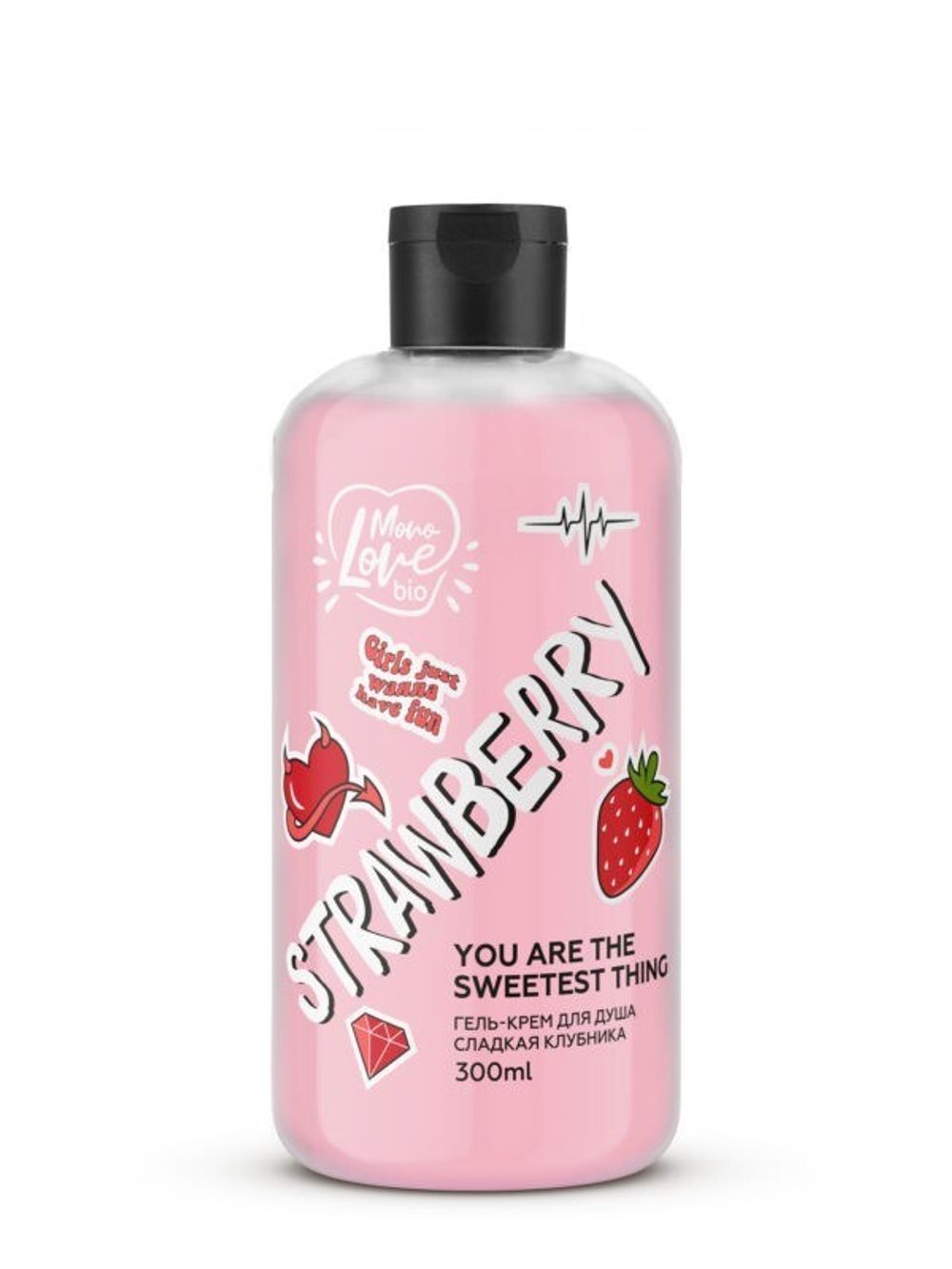 MonoLove Bio Strawberry Гель-крем для душа Сладкая клубника 300ml