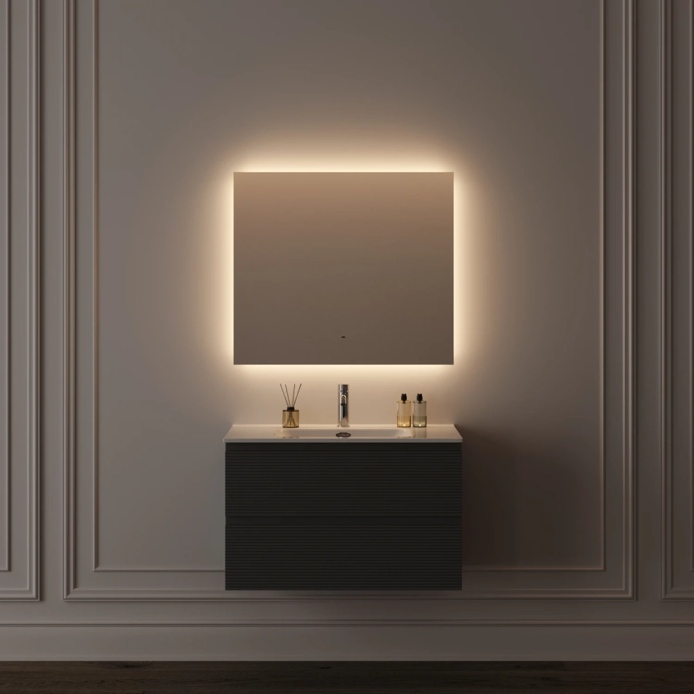 Зеркало для ванной комнаты SANCOS Поле 2.0 (Square 2.0) 800х700 led подсветка 2700K/4000K/5000K SQ2.800