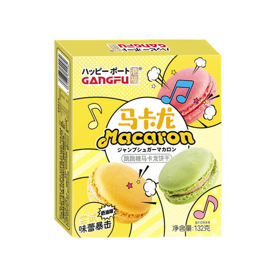 Печенье-сэндвич MACARON с кремовым вкусом и взрывной карамелью, коробка 132 г