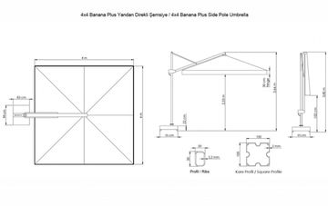 Зонт профессиональный без плит Banana Plus Dickson 4000 бежевый Турция