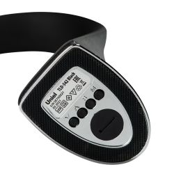 TLD-542 Black-LED-300Lm-5000K-Dimmer Светильник настольный c часами. календарем. термометром. 5W. Сенсорный выключатель. Черный стилизован под кожу. TM Uniel.