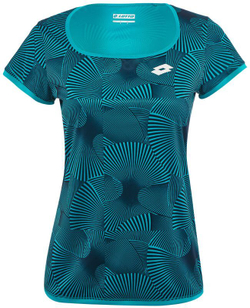 Женская футболка теннисная Lotto Tennis Tech Tee Printed - blue bird