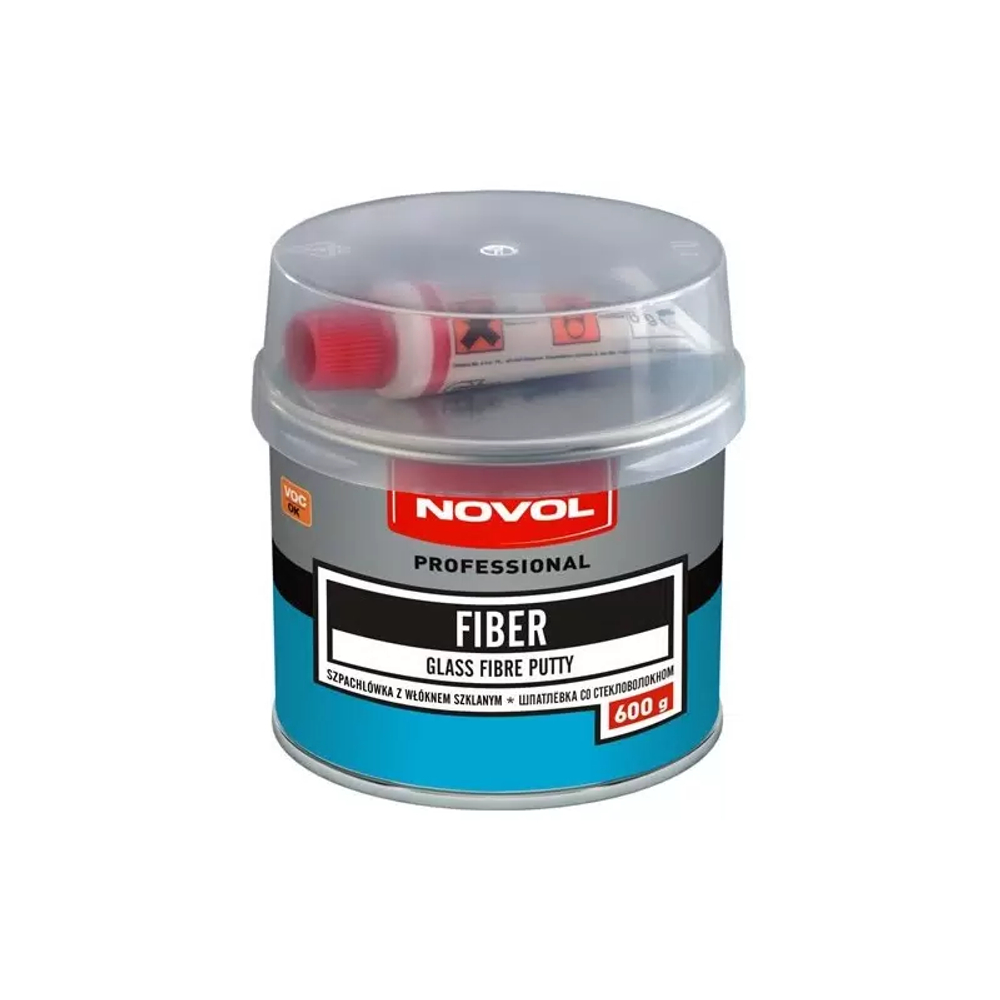 Шпатлевка NOVOL 1222 FIBER со стекловолокном 0.6кг + отвердитель