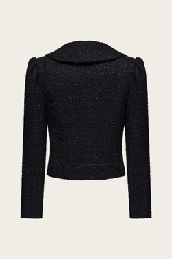 Черный укороченный твидовый жакет "Эдит"