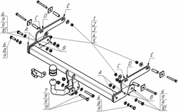 Фаркоп Motodor Renault Logan 2004-2022, Sandero 2014-2022 (оцинк. Шар) арт.91717-A