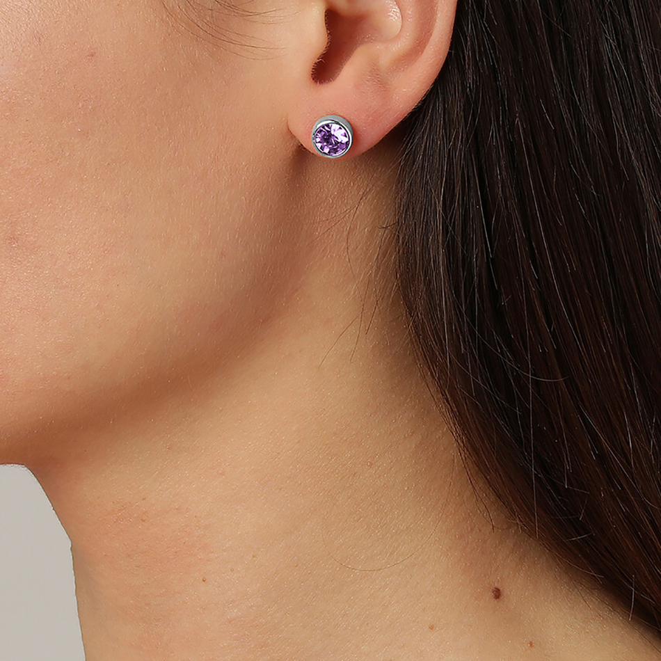 Серьги пусеты Dyrberg Kern NOBLE SS VIOLET 420024 V/S
