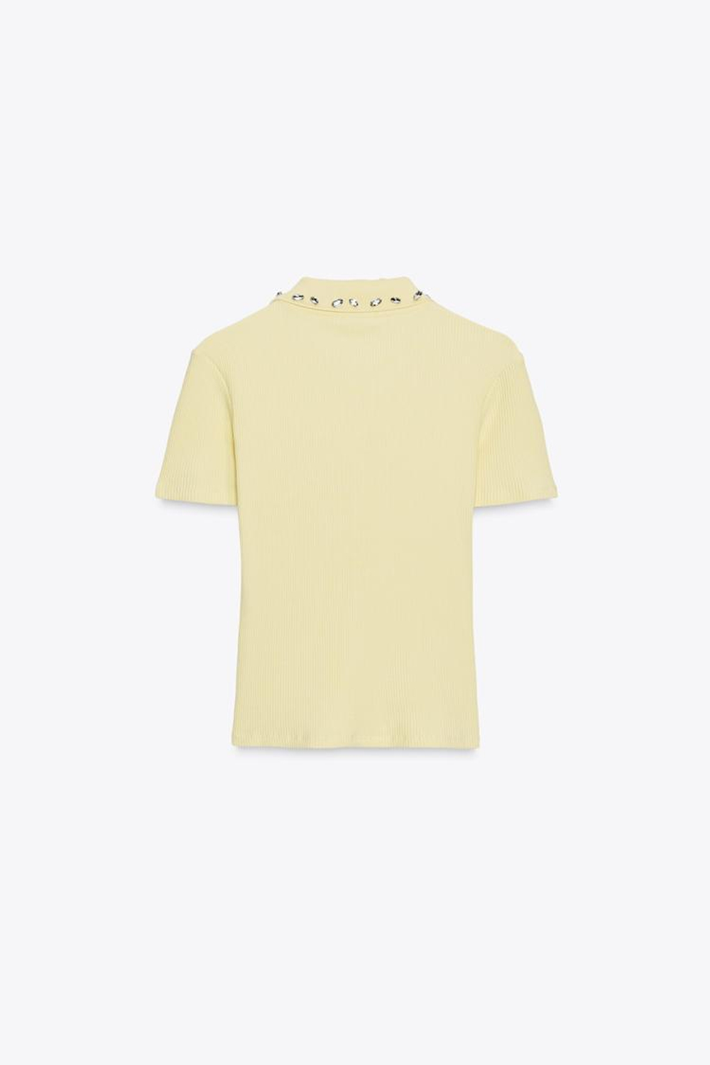 ZARA ПОЛО В РУБЧИК, ЖЕЛТЫЙ