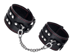Черные оковы с двумя ремнями и подкладкой