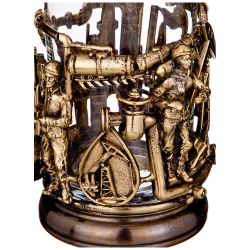 СТАКАН С ПОДСТАКАННИКОМ "НЕФТЯНИКИ" 250 МЛ (КОР=1ШТ.)