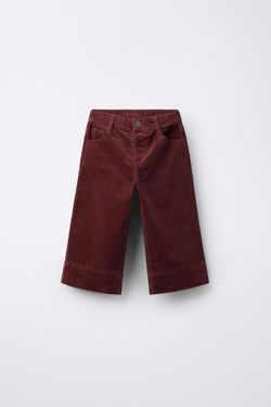 ZARA БРЮКИ MARINE ИЗ ВЕЛЬВЕТА, БОРДОВЫЙ