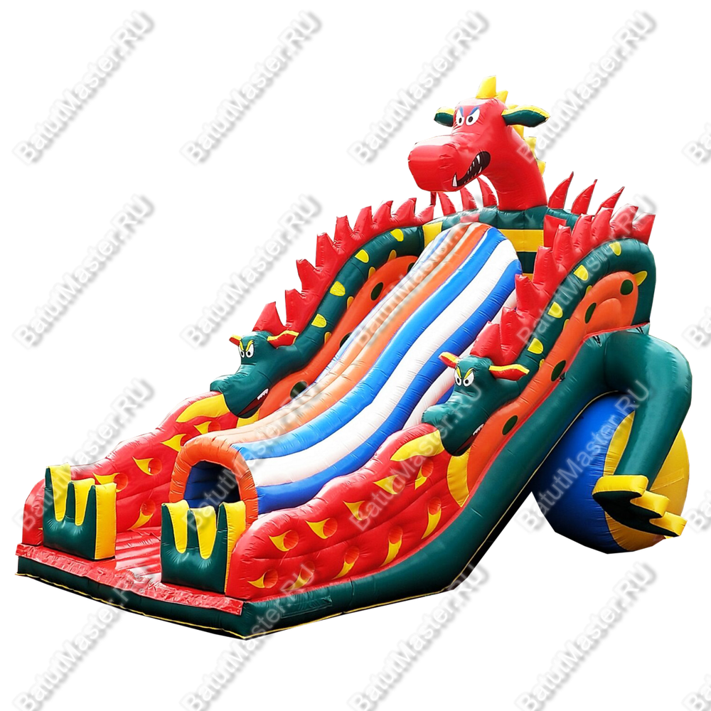 Надувной батут-горка "Трёхглавый змей", 10*5*7 м